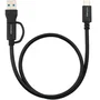 Nano Cable Cable USB-C 3.2 Gen2 Ref. 10.01.4800 - USB-C Macho a USB-C/USB-A Macho, 10 Gbps, 60W Carga Rápida, Compatible 4K 60Hz, 0.5m (50cm), Negro